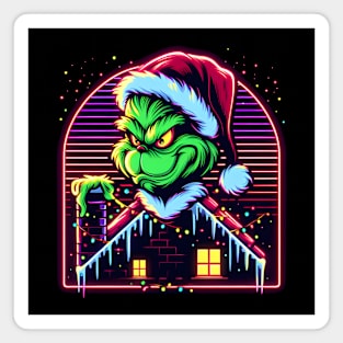 GRINCH CHRISTMAS RETRO 80'S VIBE CHIMNIE Magnet